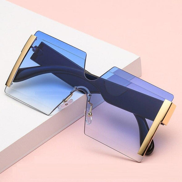 2021 new jointed rimless sunglasses women men oversized personalized glasses