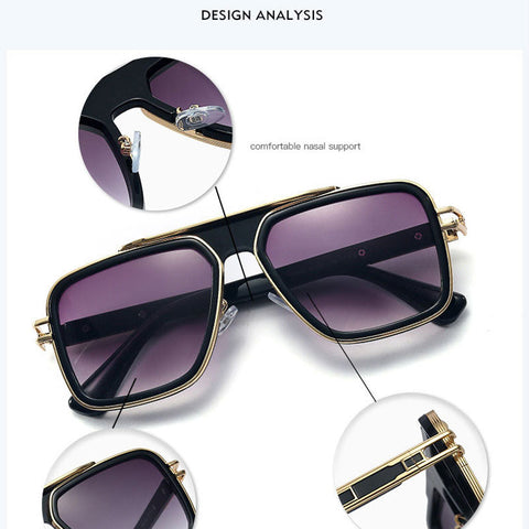 Fashion Metal Mach LXN EVO Style Gradient Sunglasses Men/Women Retro Brand Design Square Sun Glasses