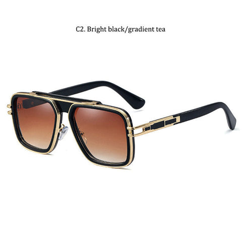Fashion Metal Mach LXN EVO Style Gradient Sunglasses Men/Women Retro Brand Design Square Sun Glasses