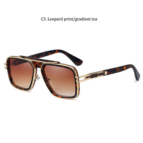 Fashion Metal Mach LXN EVO Style Gradient Sunglasses Men/Women Retro Brand Design Square Sun Glasses