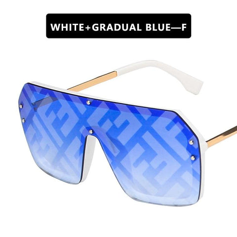 Futuristic Leopard FF Sunglasses Women Oversized Glasses