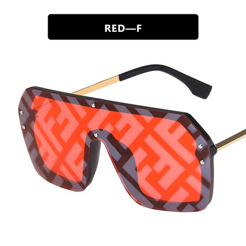 Futuristic Leopard FF Sunglasses Women Oversized Glasses