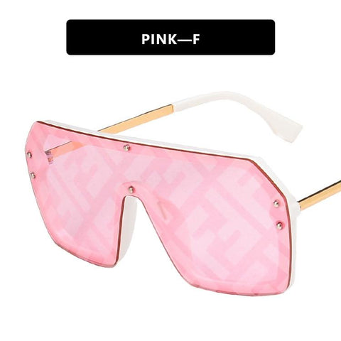 Futuristic Leopard FF Sunglasses Women Oversized Glasses