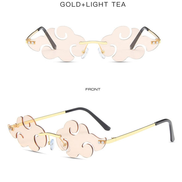 Hot Sales Cloud Rimless Sunglasses Women Men Brand Designer Sun Glasses Vintage Fashion Funny Shades Retro Eyewear