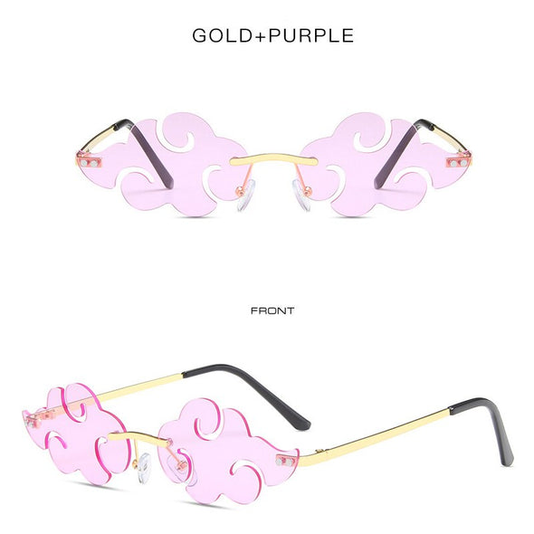Hot Sales Cloud Rimless Sunglasses Women Men Brand Designer Sun Glasses Vintage Fashion Funny Shades Retro Eyewear