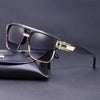 Big Square Sunglasses Men Luxury Metal Plastic Frame Classic Glass Retro Gradient Black Blue Oversized Lens Eyeglasses