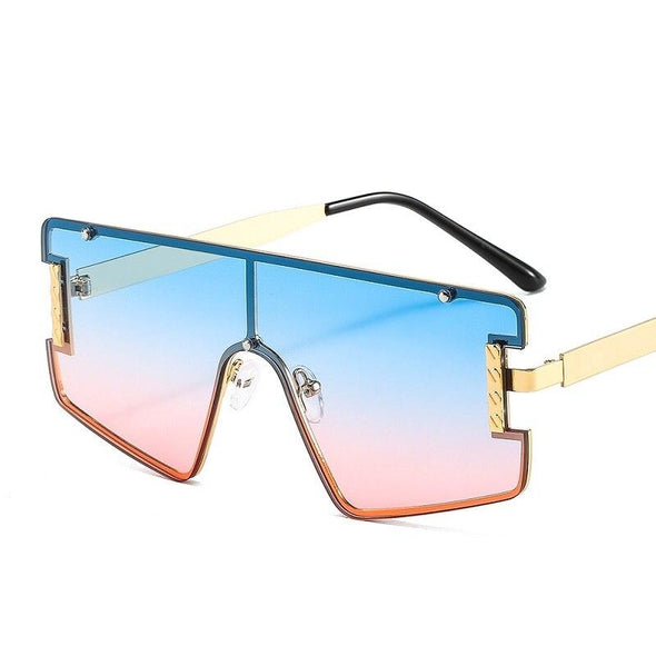 New Men Women Goggle PC Gradients Lens Golden Frame Sunglasses