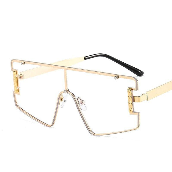 New Men Women Goggle PC Gradients Lens Golden Frame Sunglasses