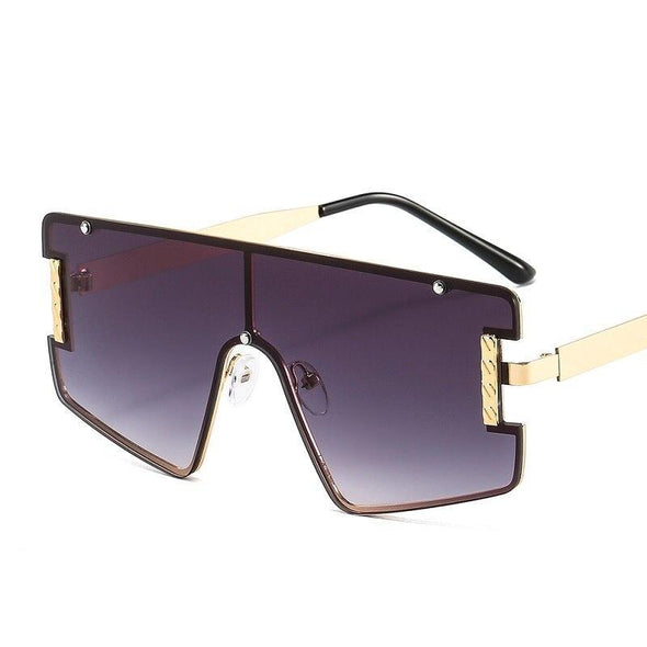 New Men Women Goggle PC Gradients Lens Golden Frame Sunglasses