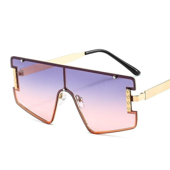 New Men Women Goggle PC Gradients Lens Golden Frame Sunglasses