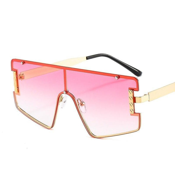 New Men Women Goggle PC Gradients Lens Golden Frame Sunglasses