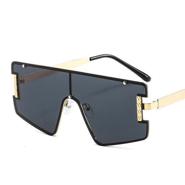 New Men Women Goggle PC Gradients Lens Golden Frame Sunglasses