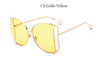 2021 New Brand Pearls Half Round Sunglasses Women Fashion Big Frame Gradient Sun Glasses Female Oculos Unisex Eyewear