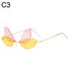 New Fashion Cycling Butterfly Sunglasses for Women UV Protection Vintage Car Metal Rimless Sunglasses Eyewear Decorations