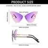 New Fashion Cycling Butterfly Sunglasses for Women UV Protection Vintage Car Metal Rimless Sunglasses Eyewear Decorations