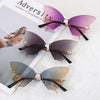 New Fashion Cycling Butterfly Sunglasses for Women UV Protection Vintage Car Metal Rimless Sunglasses Eyewear Decorations