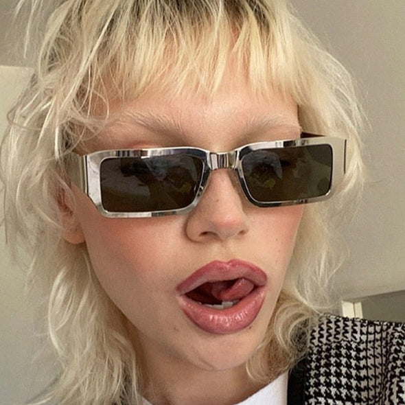 Fashion Modern Square Sunglasses Women Vintage Metal Punk Sun Glasses Men Hip Hop Shades Female Show