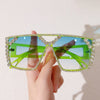 New Personalized Large Frame Women's Sunglasses Rhinestone Sunglasses Fashion Travel Party Glasses Sunglasses