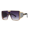 Vintage Flat Top One Piece Sunglasses Sun Glasses Women Men Fashion Oversized Square Gradient Eyeware  Driving Travel