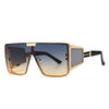 Vintage Flat Top One Piece Sunglasses Sun Glasses Women Men Fashion Oversized Square Gradient Eyeware  Driving Travel