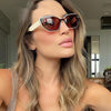 New Luxury Brand Sunglasses For Women Vintage Irregular Small Square Leopard Pint Sun Glasses Female Rivet Shades Uv400