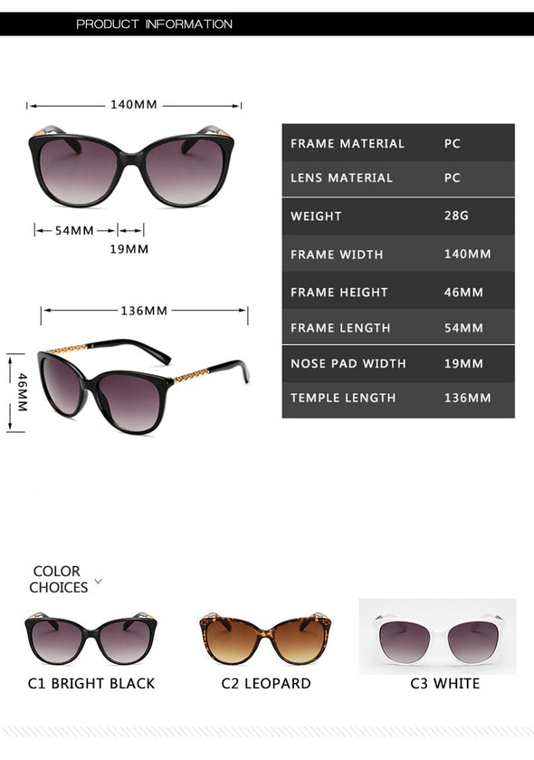 2023Brand Design Ladies Cat Eye Sunglasses Women  Frame Luxury Sun Glasses For Female  UV400