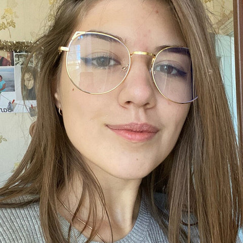 Trends Women Office Anti Blue Light Oversized Computer Glasses Cat Eye Female Blue Blocking Big Size Eyeglasses Alloy Frame