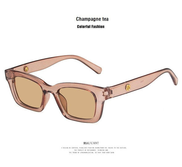 2023 New Women Rectangle Vintage Sunglasses Brand Designer Retro Points Sun Glasses Female Lady Eyeglass Cat Eye Driver Goggles