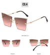 2021 new rimless Sunglasses European and American personality cat's Eye Sunglasses
