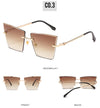 2021 new rimless Sunglasses European and American personality cat's Eye Sunglasses