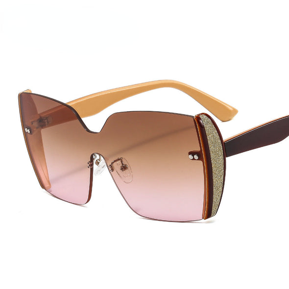 New frameless body color patch women's Sunglasses European and American style gorgeous avant-garde Sunglasses
