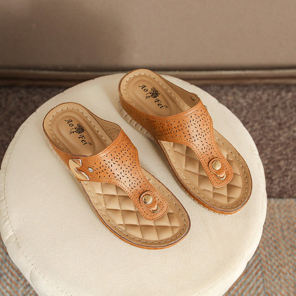 Sandals with Arch Support Anti-Slip wedges Sandal Vintage Flip Flop comfortable slippers  Non-slip Casual Wedge Platform Shoes
