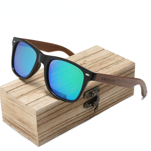 New Black Walnut  Wood Polarized Sunglasses Men's Glasses Handmade  Protection Eyewear Retro Wooden Box