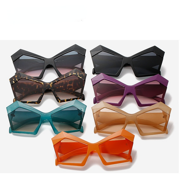 Unqiue Irregular Personality Oversized Sunglasses For Women New Luxury Brand Candy Color Square Green Orange Party Sun Glasses