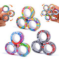 3PCS Finger Magnetic Spinne Colorful Fidget Ring Spinner Magnet Fidget Toys Relieve Anxiety Anti Stress Magnetic Toys Kids Adult