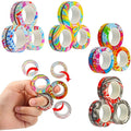 3PCS Finger Magnetic Spinne Colorful Fidget Ring Spinner Magnet Fidget Toys Relieve Anxiety Anti Stress Magnetic Toys Kids Adult