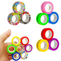 3PCS Finger Magnetic Spinne Colorful Fidget Ring Spinner Magnet Fidget Toys Relieve Anxiety Anti Stress Magnetic Toys Kids Adult