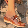 Zoloss Wedge Heel Slip On Open Toe Mules Sandals