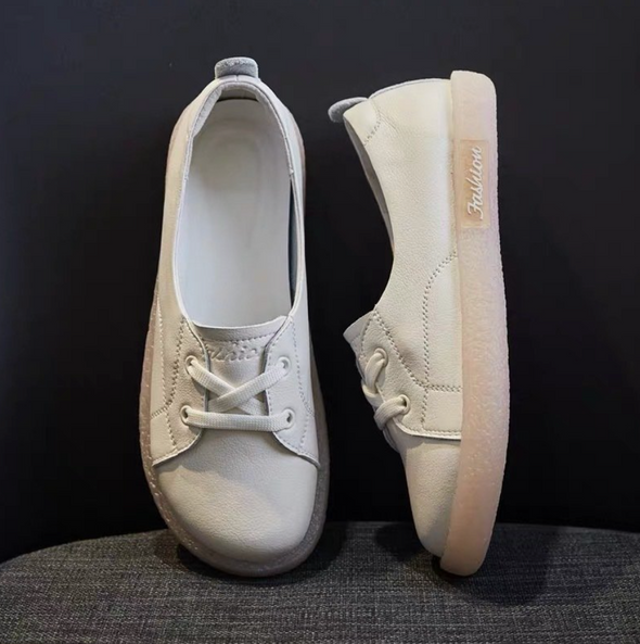 Sequins Star Design Casual Lace-Up Distressed White Sneakers