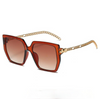 New fashion street style women's sunglasses box chain mirror legs glasses