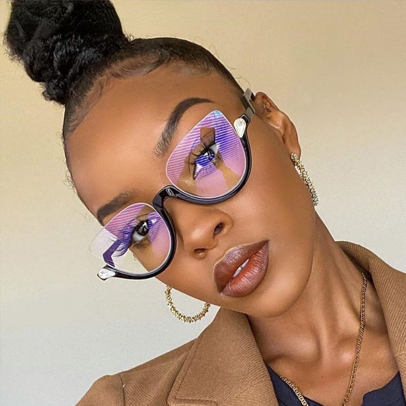 Women Cat Eye Glasses Men Triangle Optical Frames Ladies Fashion Eyewear  Prescription Transparent Spectacle Eyeglass Unisex 