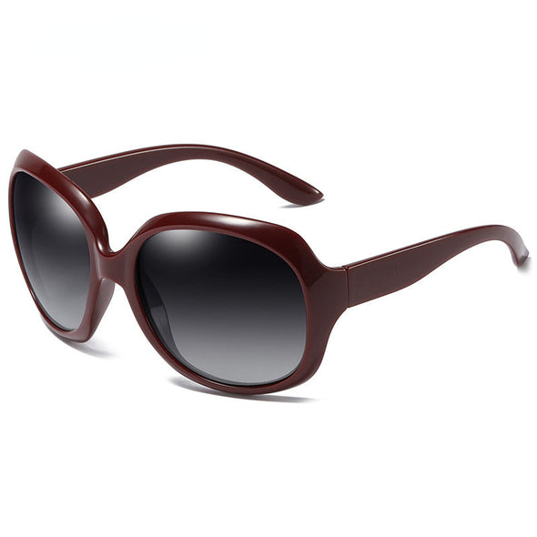 Brand Design Elegant Polarized Oversized Round Sunglasses Women Simple Fashion Big Plastic Ladies Sun Glasses