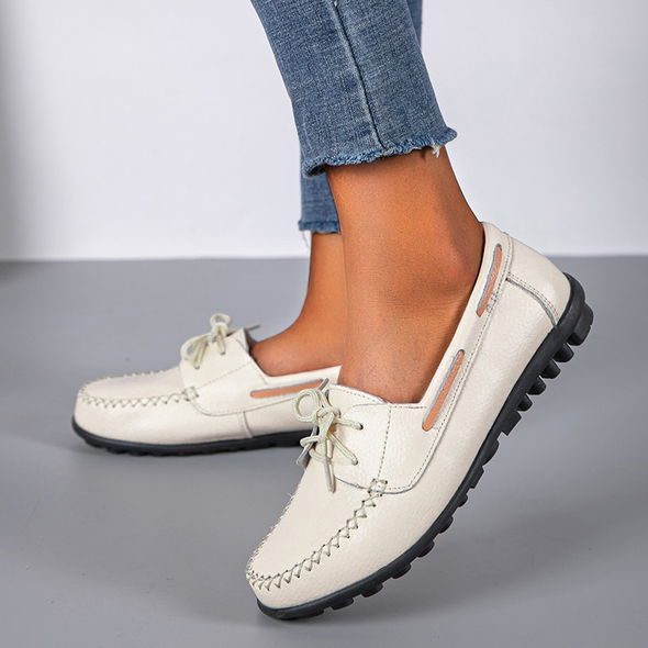 Zoloss Genuine Leather Fashion Women Flats Ballerina Shoes