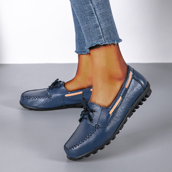 Zoloss Genuine Leather Fashion Women Flats Ballerina Shoes
