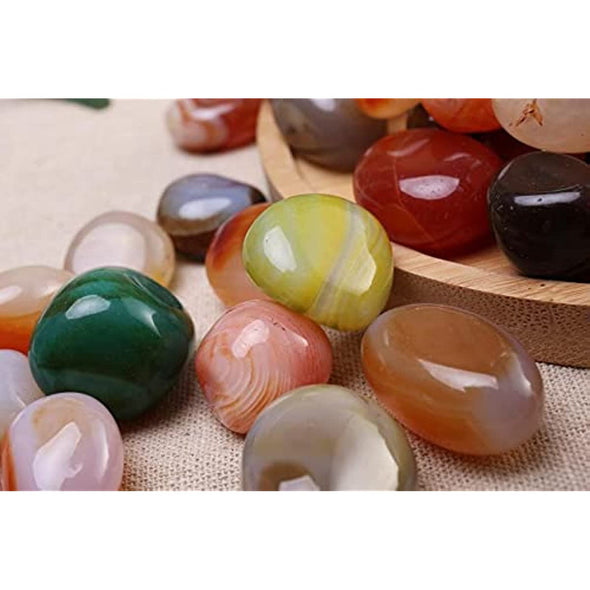 Natural Polished Decorative Gravel Pebbles - 4lb Colorful Agate Rocks for Landscape Decoration Stone. 0.78-1.18 Inch, Suitable for Home Decoration, DIY Handmade, Decorative Fish Tanks, Vase Filler