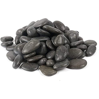 ZOLOSS Black Natural Decorative River Pebbles – 20lb 1-2 Inch Black Ornamental River Pebbles for Garden Landscaping, Home Décor, Outdoor Paving, Fountain Decoration.