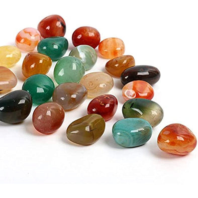 Natural Polished Decorative Tumbled Stones - 2lb Colorful Agate Stones for Landscape Decoration Stone. 0.39-0.78 Inch, Suitable for Home Decoration, DIY Handmade, Decorative Fish Tanks, Vase Filler
