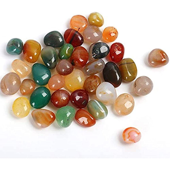 Natural Polished Decorative Tumbled Stones - 2lb Colorful Agate Stones for Landscape Decoration Stone. 0.39-0.78 Inch, Suitable for Home Decoration, DIY Handmade, Decorative Fish Tanks, Vase Filler