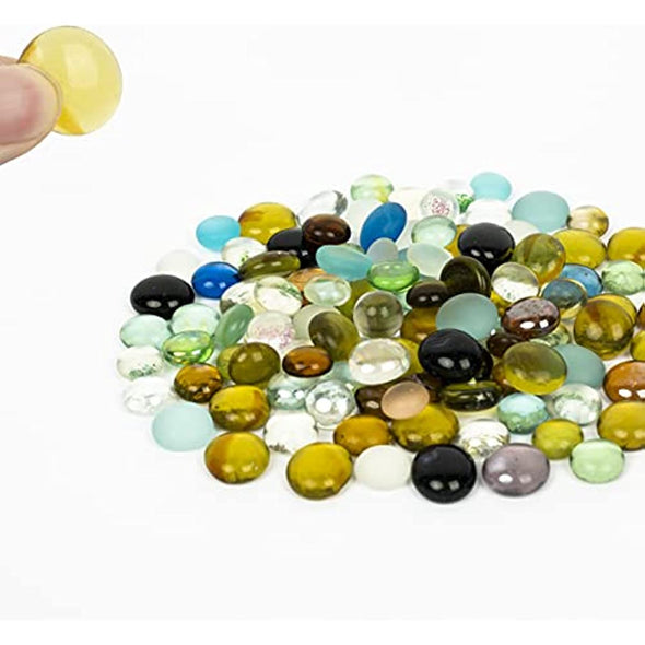 ZOLOSS 1LB Colorful Glass Pebbles - Quality Vase Filler. It Can Also Be Used for Aquarium Pebbles, Succulent Decorative Stones and DIY Ornaments.
