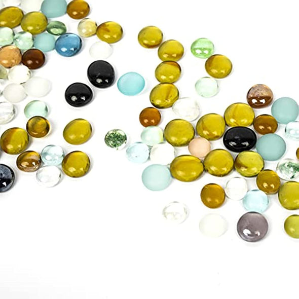 ZOLOSS 1LB Colorful Glass Pebbles - Quality Vase Filler. It Can Also Be Used for Aquarium Pebbles, Succulent Decorative Stones and DIY Ornaments.